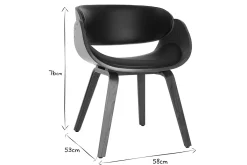 Miliboo Design-Stuhl Schwarz und dunkles Holz Nussbaum BENT* Design-sessel|Design-stühle