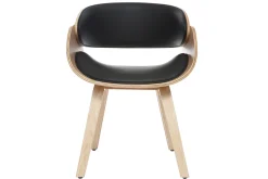 Miliboo Design-Stuhl Schwarz und helles Holz BENT* Design-sessel|Design-stühle