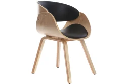 Miliboo Design-Stuhl Schwarz und helles Holz BENT* Design-sessel|Design-stühle