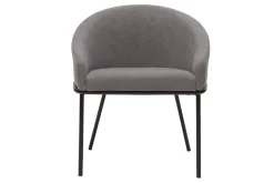 Miliboo Design-Stuhl Stoff mit Samteffekt in Grau und schwarzem Metall JENNA* Design-stühle