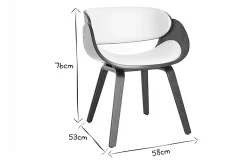 Miliboo Design-Stuhl Weiß und dunkles Holz Nussbaum BENT* Design-sessel|Design-stühle