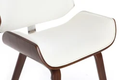 Miliboo Design-Stuhl, weiß und dunkles Walnussholz RUBBENS* Design-sessel|Design-stühle