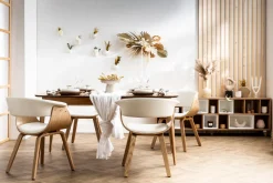 Miliboo Design-Stuhl Weiß und helles Holz BENT* Design-stühle|Holzstühle