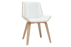 Miliboo Design-Stuhl weiß und helles Holz MELKIOR* Design-stühle|Holzstühle