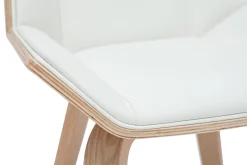Miliboo Design-Stuhl weiß und helles Holz MELKIOR* Design-stühle|Holzstühle