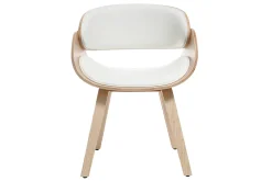 Miliboo Design-Stuhl Weiß und helles Holz BENT* Design-sessel|Design-stühle