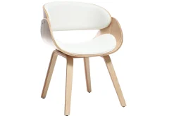 Miliboo Design-Stuhl Weiß und helles Holz BENT* Design-sessel|Design-stühle
