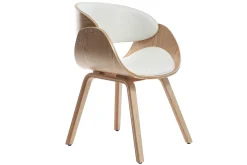 Miliboo Design-Stuhl Weiß und helles Holz BENT* Design-sessel|Design-stühle