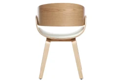 Miliboo Design-Stuhl Weiß und helles Holz BENT* Design-sessel|Design-stühle
