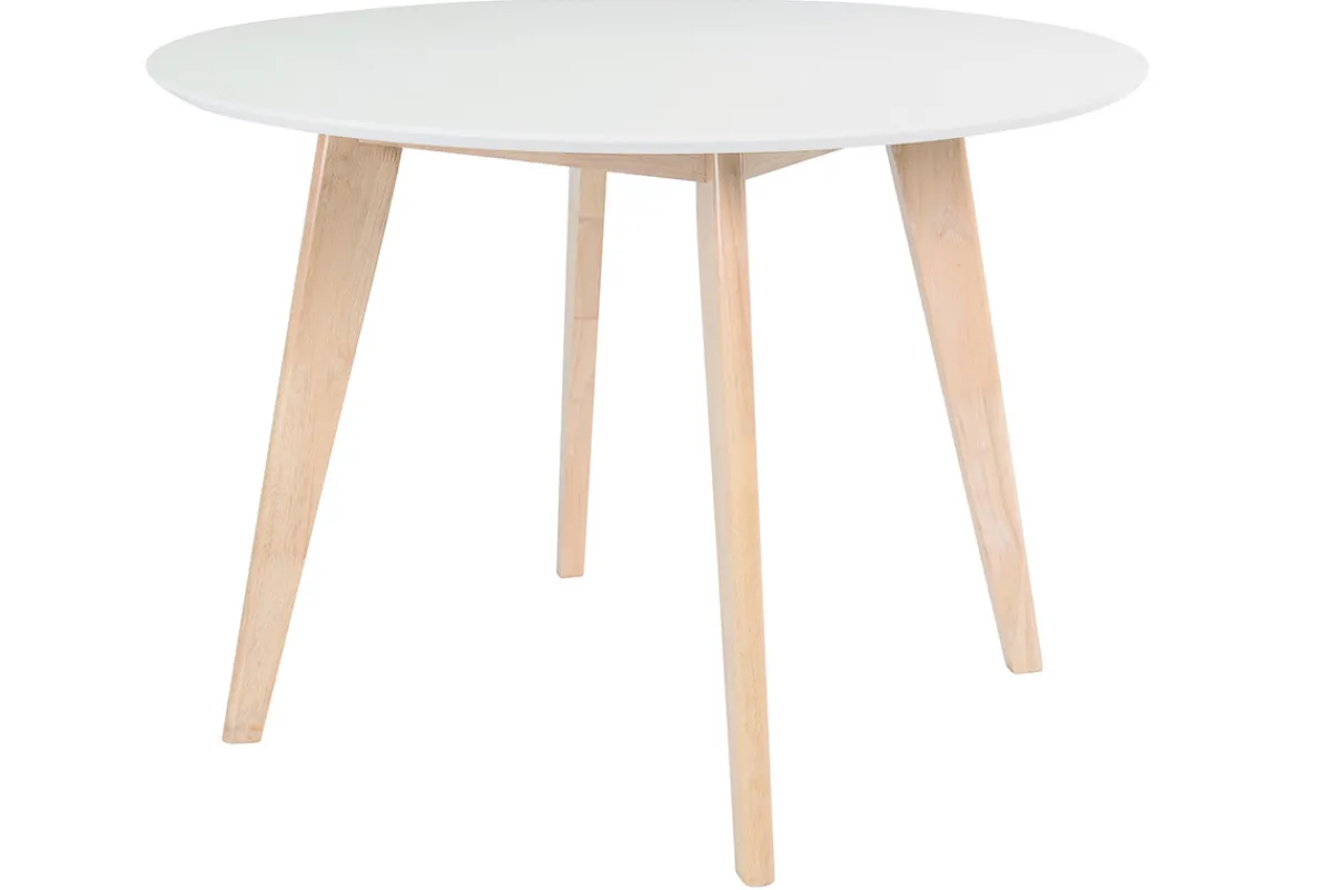 Miliboo Design-Tisch LEENA Holz und Weiß D100* Esstische