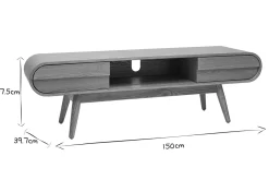 Miliboo Design-TV-Möbel 2 Schubladen Esche naturell - BALTIK* Tv-lowboards