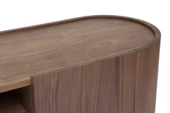 Miliboo Design-TV-Möbel aus dunklem Walnussfurnier und schwarzem Metall mit Stauraum B180 cm SKYE* Tv-lowboards