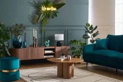 Miliboo Design-TV-Möbel aus dunklem Walnussfurnier und schwarzem Metall mit Stauraum B180 cm SKYE* Tv-lowboards