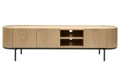 Miliboo Design-TV-Möbel aus hellem Holz und schwarzem Metall mit Stauraum B180 cm SKYE* Tv-lowboards