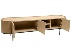 Miliboo Design-TV-Möbel aus hellem Holz und schwarzem Metall mit Stauraum B180 cm SKYE* Tv-lowboards