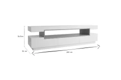 Miliboo Design-TV-Möbel lackiert Weiß glänzend LIVO* Tv-lowboards