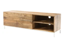 Miliboo Design-TV-Möbel Mangoholz und Metall Weiß 145 cm BOHO* Tv-lowboards