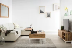 Miliboo Design-TV-Möbel Mangoholz und Metall Weiß 145 cm BOHO* Tv-lowboards