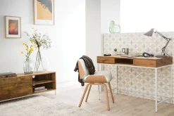 Miliboo Design-TV-Möbel Mangoholz und Metall Weiß 145 cm BOHO* Tv-lowboards