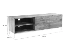 Miliboo Design-TV-Möbel Mangoholz und Metall Weiß 145 cm BOHO* Tv-lowboards