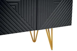 Miliboo Design-TV-Möbel mit schwarzer Gravur und goldfarbenem Metall B140 cm OZEN* Tv-lowboards