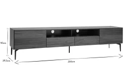 Miliboo Design-TV-Möbel mit Walnussfurnier L200 cm BLISS* Tv-lowboards