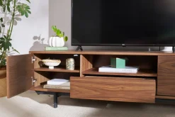 Miliboo Design-TV-Möbel Vintage 160cm Nussbaum MANNY* Tv-lowboards