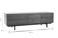 Miliboo Design-TV-Möbel Vintage geschlossen Nussbaum MANNY* Tv-lowboards