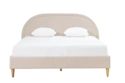 Miliboo Doppelbett 160x200 aus beigem Stoff CHARLINE* Betten Für Erwachsene