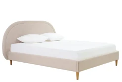 Miliboo Doppelbett 160x200 aus beigem Stoff CHARLINE* Betten Für Erwachsene