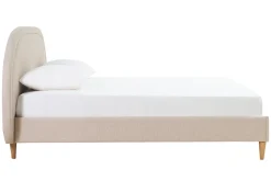 Miliboo Doppelbett 160x200 aus beigem Stoff CHARLINE* Betten Für Erwachsene