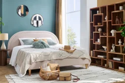 Miliboo Doppelbett 160x200 aus beigem Stoff CHARLINE* Betten Für Erwachsene