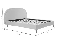 Miliboo Doppelbett 160x200 aus beigem Stoff CHARLINE* Betten Für Erwachsene