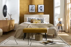 Miliboo Doppelbett 160x200 aus beigem Stoff SIDONIE* Betten Für Erwachsene