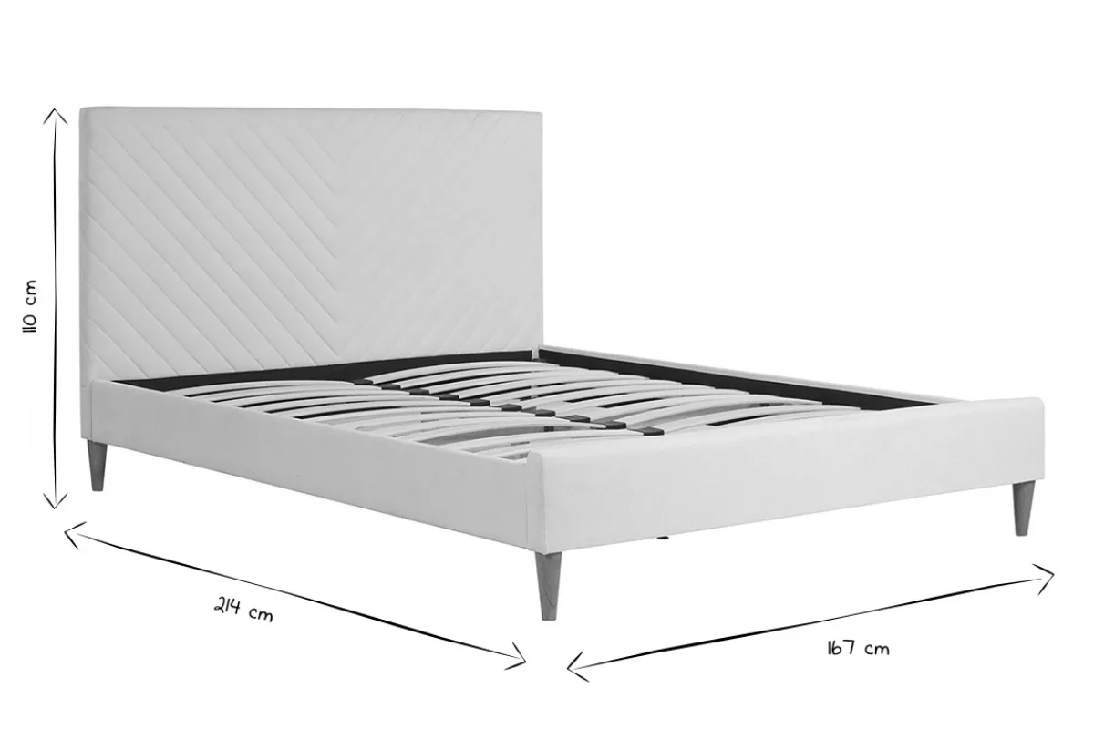 Miliboo Doppelbett 160x200 aus beigem Stoff SIDONIE* Betten Für Erwachsene