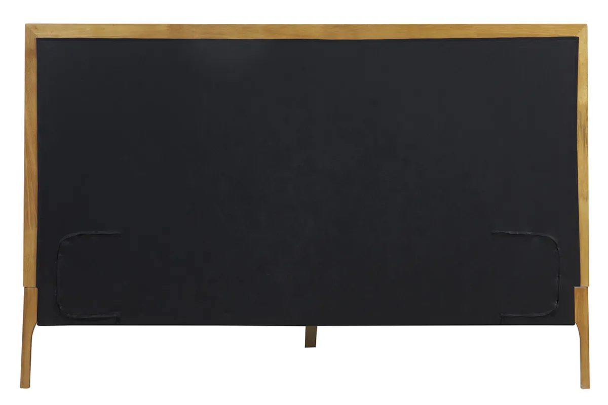 Miliboo Doppelbett 160x200 cm aus hellem Holz und hellgrauem Stoff RONN* Betten Für Erwachsene
