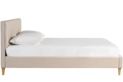 Miliboo Doppelbett 160x200 cm in beigem Stoff DIANE* Betten Für Erwachsene