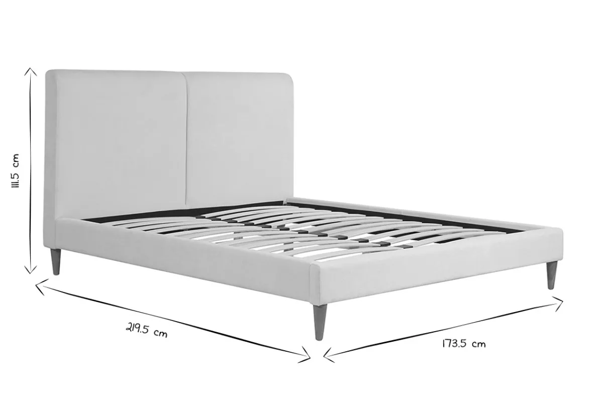 Miliboo Doppelbett 160x200 cm in beigem Stoff und hellem Holz SALOME* Betten Für Erwachsene