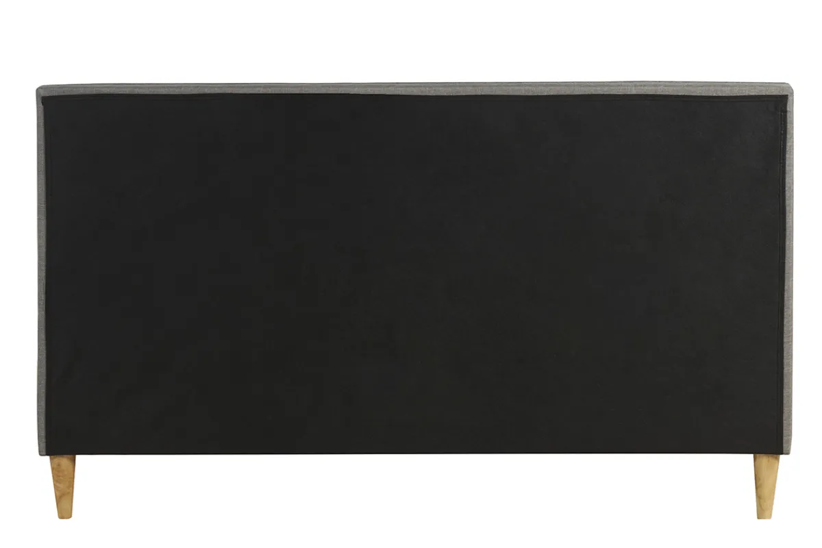 Miliboo Doppelbett 160x200 cm mit Bettkopfteil aus hellgrauem Stoff LEONCE* Betten Für Erwachsene