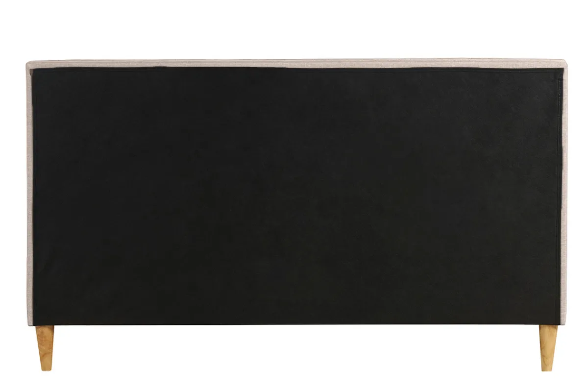Miliboo Doppelbett 160x200 cm mit Bettkopfteil aus beigem Stoff LEONCE* Betten Für Erwachsene