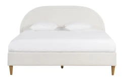 Miliboo Doppelbett 160x200 Stoff mit Bouclé-Wolleffekt CHARLINE* Betten Für Erwachsene