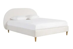 Miliboo Doppelbett 160x200 Stoff mit Bouclé-Wolleffekt CHARLINE* Betten Für Erwachsene