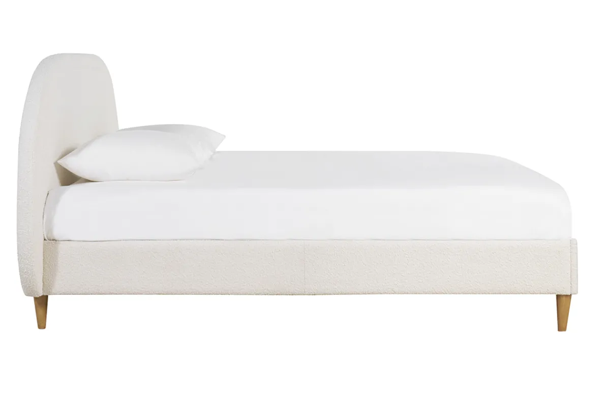 Miliboo Doppelbett 160x200 Stoff mit Bouclé-Wolleffekt CHARLINE* Betten Für Erwachsene