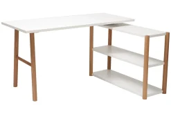 Miliboo Dreh-Schreibtisch skandinavisches Design Weiß und Eiche GILDA* Design-schreibtische