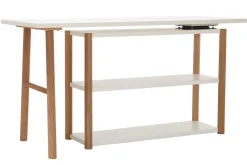 Miliboo Dreh-Schreibtisch skandinavisches Design Weiß und Eiche GILDA* Design-schreibtische