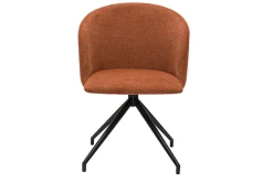 Miliboo Drehstuhl im Design 360° aus strukturiertem Samteffektstoff in verbranntem Erdbraun und schwarzem Metall VANITY* Design-stühle