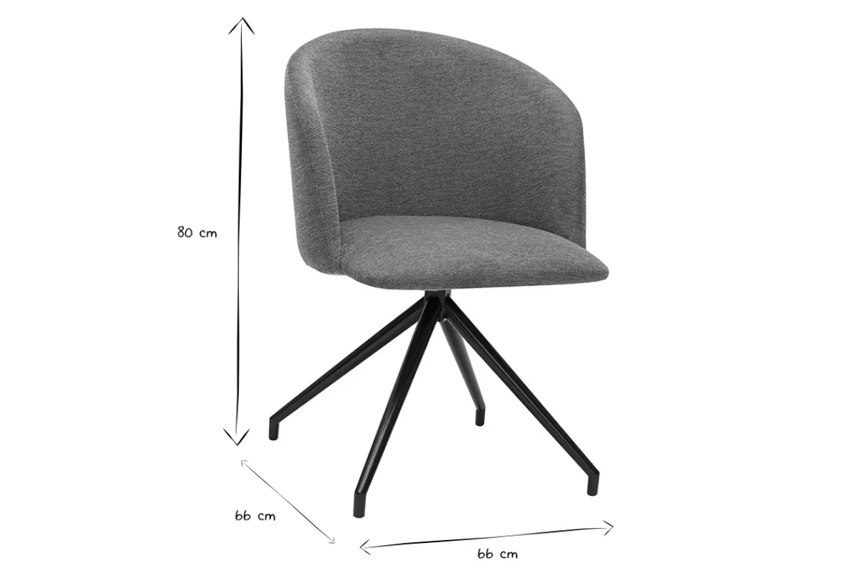 Miliboo Drehstuhl im Design 360° aus strukturiertem Samteffektstoff in verbranntem Erdbraun und schwarzem Metall VANITY* Design-stühle