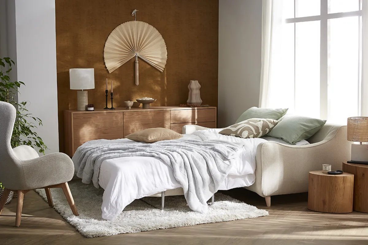 Miliboo Dreisitzer-Schlafsofa skandinavisch beige VENDOME* Schlafsofas