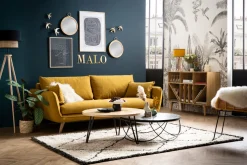Miliboo Dreisitzer-Sofa CREEP kümmelgelb* Design-sofas