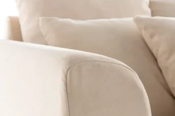 Miliboo Dreisitzer-Sofa skandinavisch aus leinfarbenem Stoff mit abnehmbarem Bezug FEVER* Design-sofas